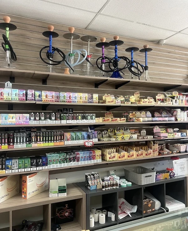 Glass display detail at Sports Tobacco and More 4